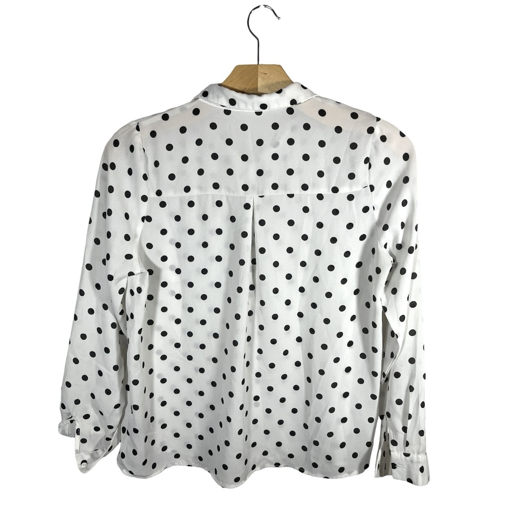FASHION NOVA Button-down Sheer Dress Shirt with Polka Dots - Picture 2 of 5